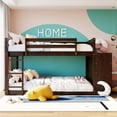 thumbnail image 2 of Full over Full Bunk Bed with 4 Drawers and 3 Shelves-Espresso 67AAP, 2 of 9