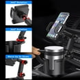 Car Cup Holder Expander with Phone Mount, 2 in 1 Automotive Cell Phone