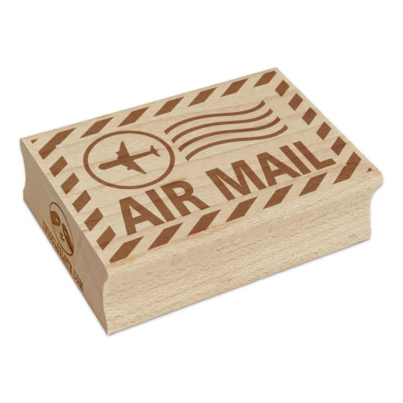 Air Mail Postmark Rectangle Rubber Stamp Stamping Scrapbooking Crafting - Small 1.7in