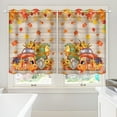 thumbnail image 6 of Fall Gnomes Kitchen Curtains Tiers and Valances Set of 3 - Farmhouse Truck and Pumpkins Harvest Window Curtains 36 Inch Length - Thanksgiving Decorations for Home, 6 of 6