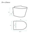 thumbnail image 5 of Calice Wall-Hung Toilet Bundle 0.8/1.6 GPF Dual Flush in Matte Black with Brass Flush Plate, 5 of 12
