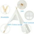 thumbnail image 3 of BSHAPPLUS Teepee Tent for Kids, Natural Cotton Canvas Teepee Play Tent Beige White, Toys for Girls/Boys Indoor & Outdoor Playing, 3 of 11
