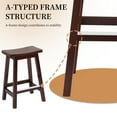 thumbnail image 5 of CL.HPAHKL Counter Height Bar Stools Set of 2, 24 Inch Kitchen Counter Stools Backless Wooden Barstools Solid Wooden Saddle Stools with Footrests for Kitchen Island, Dining Room, Pub, Cafe, Brown, 5 of 10