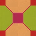 thumbnail image 1 of Ahgly Company Machine Washable Indoor Square Transitional Orange Red Orange Area Rugs, 5' Square, 1 of 7