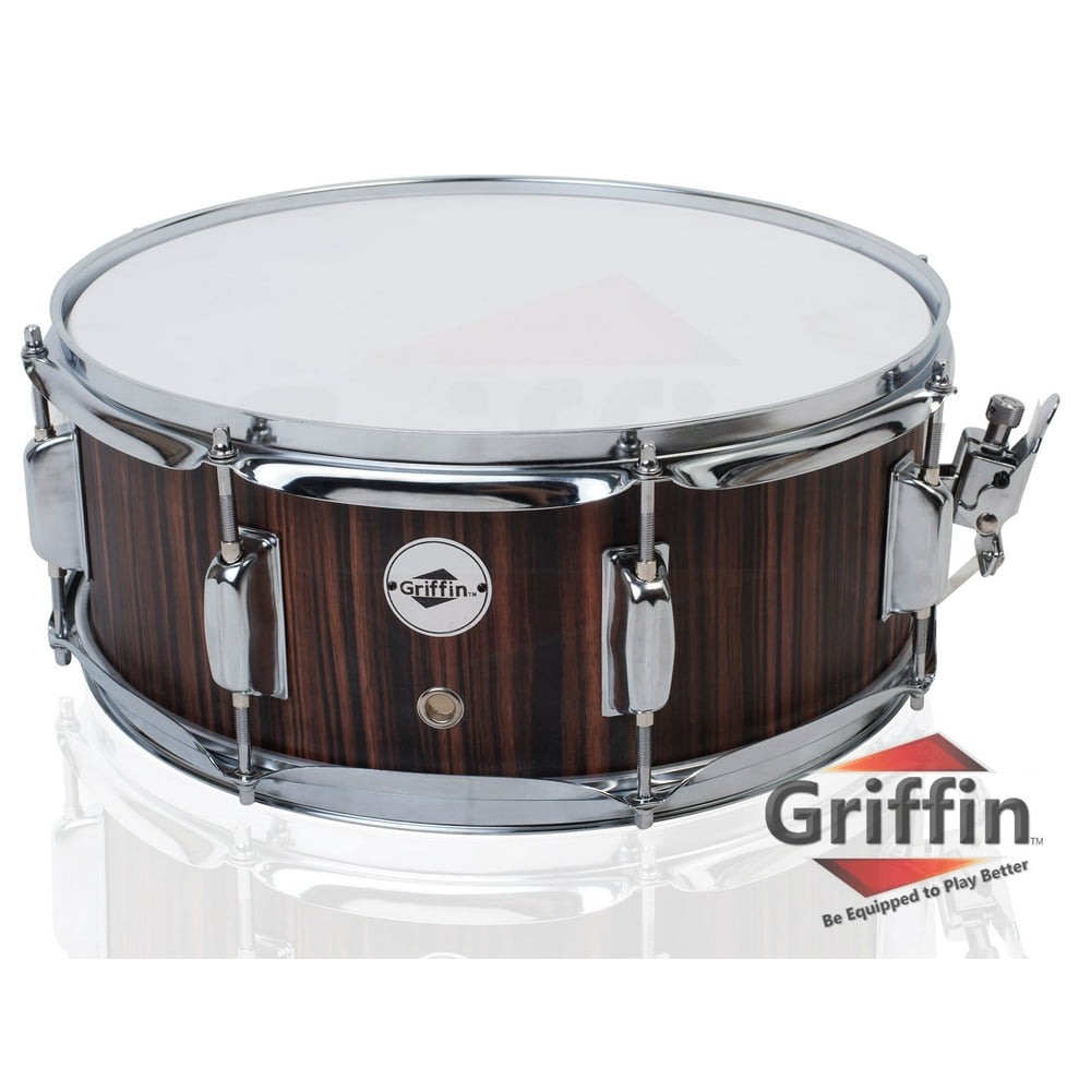 Snare Drum by GRIFFIN 14" x 5.5" Black Hickory PVC & Coated Head on