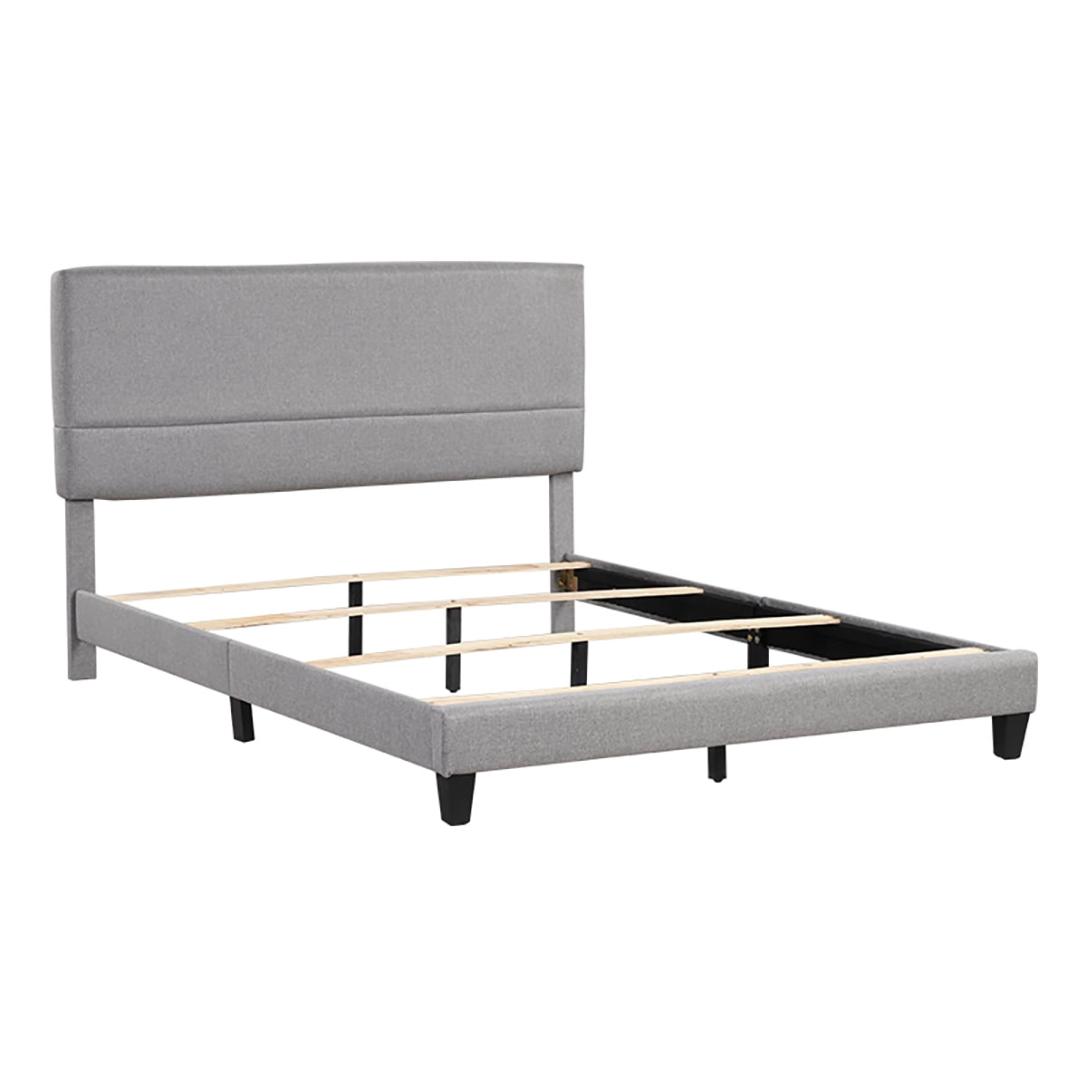 Private Jungle Full Upholstered Bed Frame, Platform Bed with Upholstered Button Headboard, Support with Wooden Slats, Gary Private Jungle Full Upholstered Bed Frame, Platform Bed with Upholstered Button Headboard, Support with Wooden Slats, Gary
