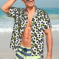 thumbnail image 5 of Lsque Soccer and Football pattern Hawaiian Shirt for Men, Unisex Summer Beach Casual Short Sleeve Button Down Shirts-Small, 5 of 9