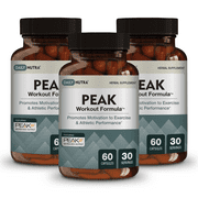 PEAK Workout Formula by DailyNutra - Improved Motivation and Exercise Output | Pre-Workout and Recovery Supplement Featuring ATP, Boswellia, & Ashwagandha (3-Pack)