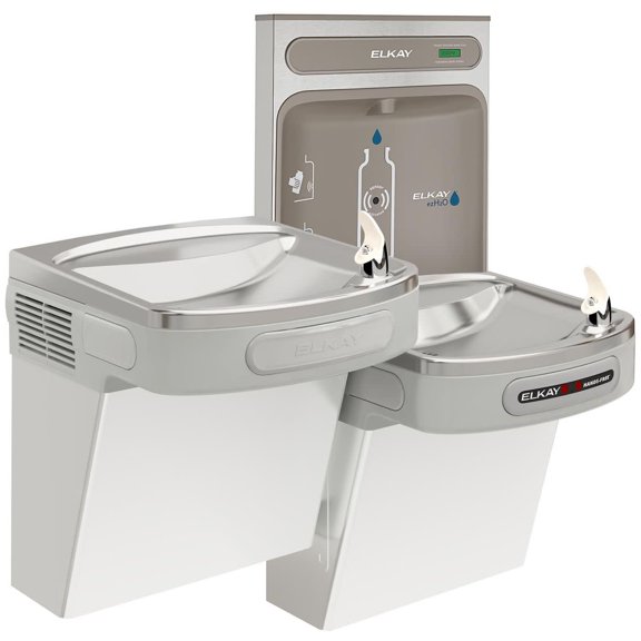 Elkay Ezotl8wslk Ezh2o Wall Mounted Bi-Level Drinking Fountain And Hands Free Bottle