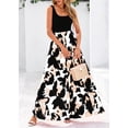 thumbnail image 3 of Vestido largo KIRUNDO para mujer, bohemio, floral, sin mangas, negro, 3 of 8