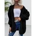 thumbnail image 4 of Women's Oversized Cardigan Sweater Front-Open Knitted Lantern Long Sleeve Thick Jacket, 4 of 6
