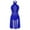 Blue, variant on iiniim Women's Lyrical Ballet Leotard Sleeveless Halter Neck Flowy Skirt Dress Modern Contemporary Dancewear Blue M