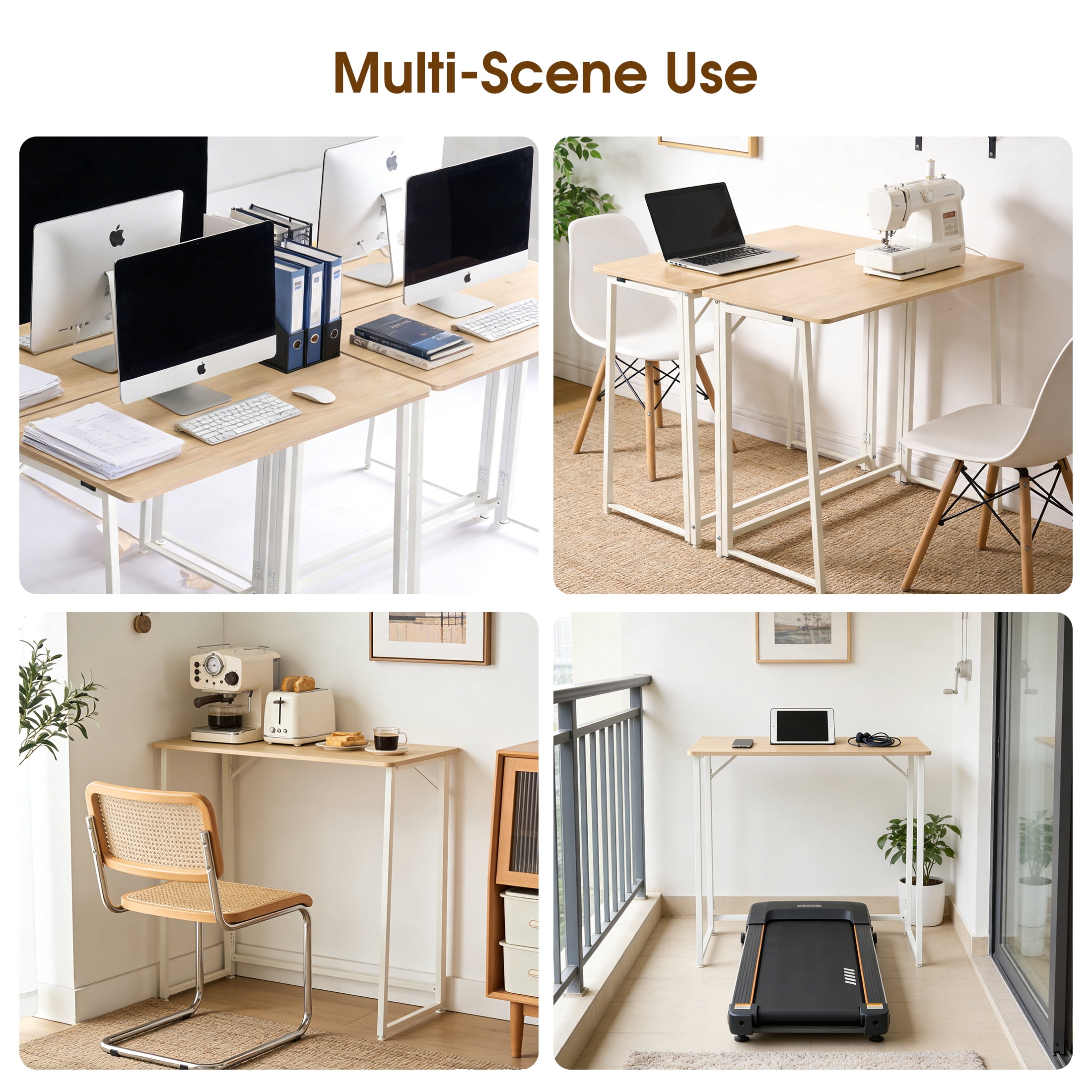 Gianna Foldable Desk, Space-Saving Small Workstation Table, Easy Assembly for Home Office, RV, Dorm – 31.5 inch Portable Computer Writing Desk