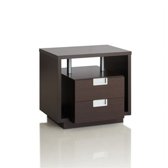 Furniture of America Table Moderne à 2 Tiroirs Rowun dans Espresso