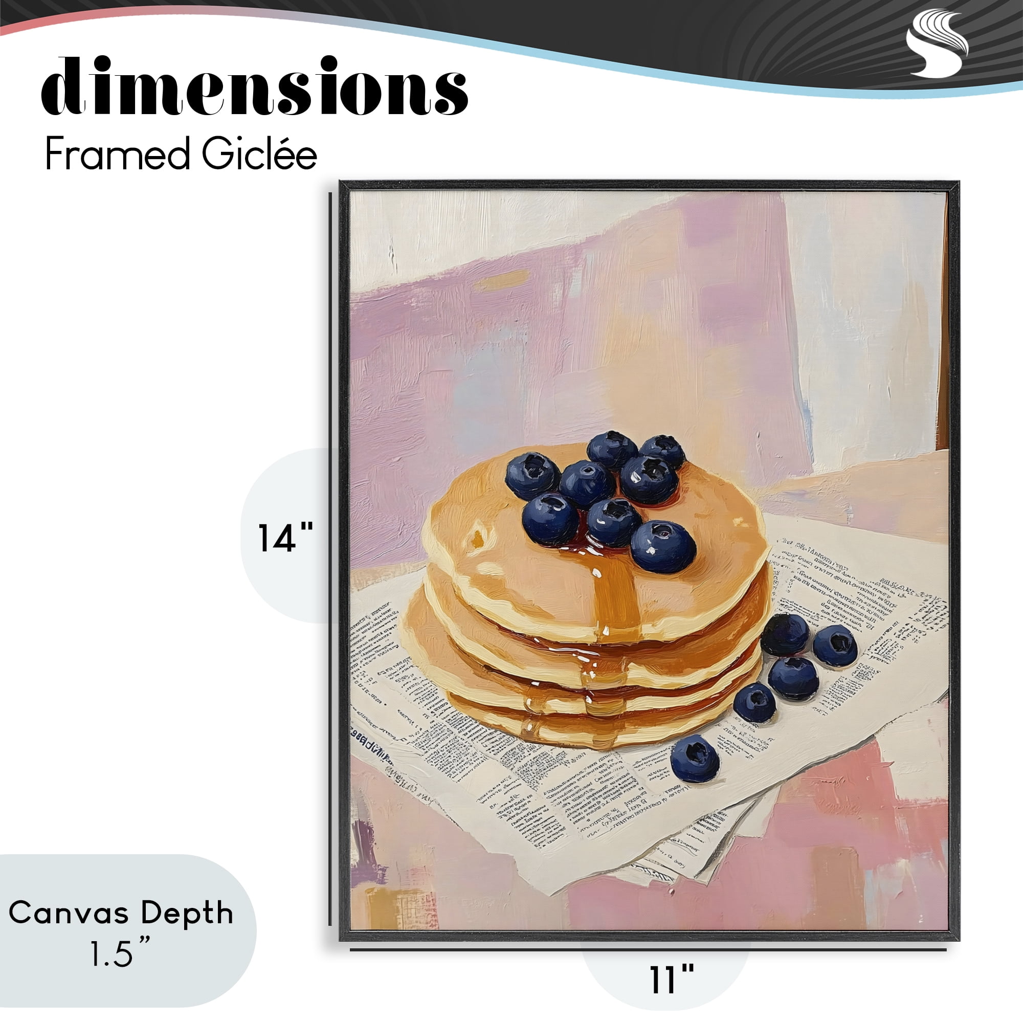 Stupell Industries Blueberry Pancakes with Syrup Black Framed Giclee Art, design by The Prints Vibe