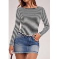 thumbnail image 6 of PRETTYGARDEN Long Sleeve Striped Shirts for Women Soft Ribbed Knit ,Y2k Tshirt,Slim Fit Layering,Cute Tops,Basic Tee,Business Casual Outfits,Spring Fall Trendy Clothes, 6 of 10