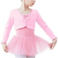 thumbnail image 2 of Delliss Ballet Wrap Top Cotton Long Sleeve Dance Cardigan Shrug for Girls 4-14 Years, 2 of 7