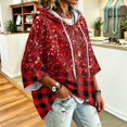 thumbnail image 4 of Womens Oversized Hoodies 3/4 Sleeve Drawstring Hooded Sweatshirt Baggy Pullover Tops Cozy Casual Fall Hoodies, 4 of 6