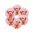 thumbnail image 7 of 15 Inch Round Placemats Set of 6, Merry Christmas Non Slip Heat Insulation PP Table Mats, Pink Winter Xmas Hat Deer Snowflake Washable Place Mats for Kitchen Dining Party Table Decor, 7 of 7