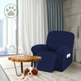 thumbnail image 4 of Recliner Sofa Slipcover, Four Piece High Stretchy Reclining Chair Cover, Machine Washable Spandex Jacquard Fabric, Bottom Elastic Easy to Install, Non-Slip Furniture Protector, 4 of 8