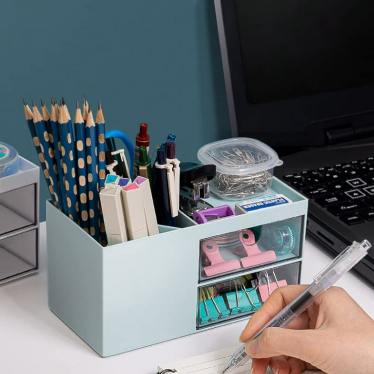 Kawaii Multifunctional Desk Organizer Pen Holder Children Girls Heart  Storage Ins Student Desk Desktop Cute Storage Box