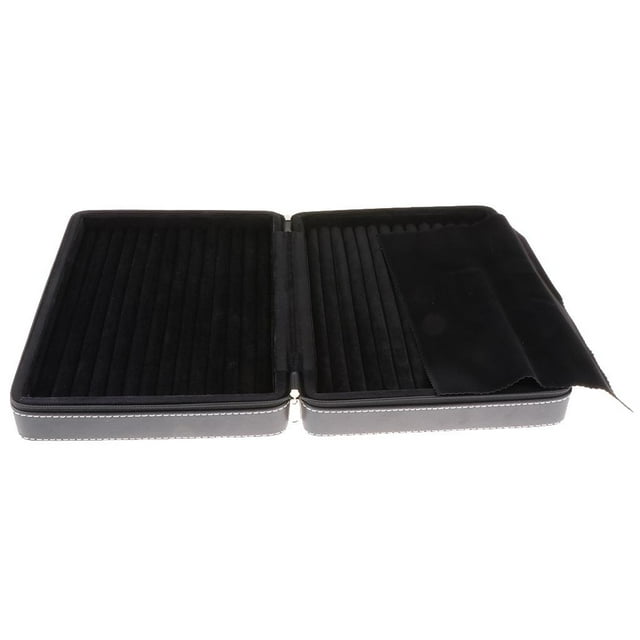 Cuero De La PU Organizador De Joyas Estuche De Ahorro Pendientes Pendientes Bolsa De Almacenamiento Estilo negro 1 Salvador Almacenamiento de joyería para viaje