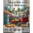 thumbnail image 3 of Cook N Home Pots and Pans Nonstick Cookware Set 10-Piece, Belly Shape Kitchen Cooking Set with Frying Pans and Saucepans, Induction Compatible, Marble Red, 3 of 8