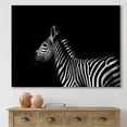 thumbnail image 2 of Designart ' Sideview Of Zebra In White and Black ' Farmhouse Canvas Wall Art Print, 2 of 4