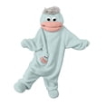 thumbnail image 5 of AHMOMEI Big Mouth Monster Onesie Pajamas for Adult Teen Funny Silly Wearable Onesie Fuzzy Loungewear Blue XL (with Comb), 5 of 6