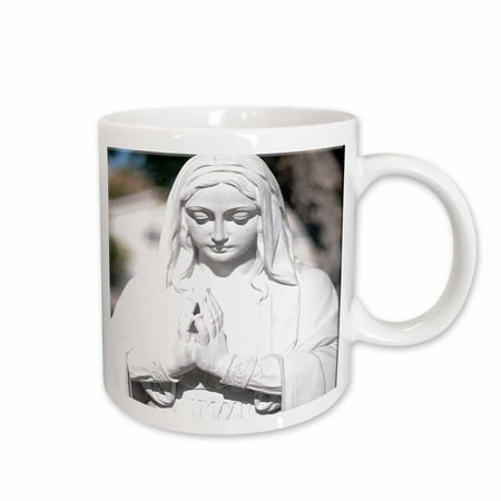 

3dRose An Out Side Statue of Mary at The Catholic Church In Southern Utah In White with it Back Lit Ceramic Mug 15-ounce