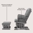 thumbnail image 6 of Child Craft Cozy Glider Rocker with Ottoman, Smooth Motion, Cool Gray Frame, Dark Gray Cushion, 6 of 11