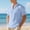 Light Blue, variant on Men's Linen Blend Henley Shirt with Chest Pocket Notch Neck Casual Beach Top Navy M