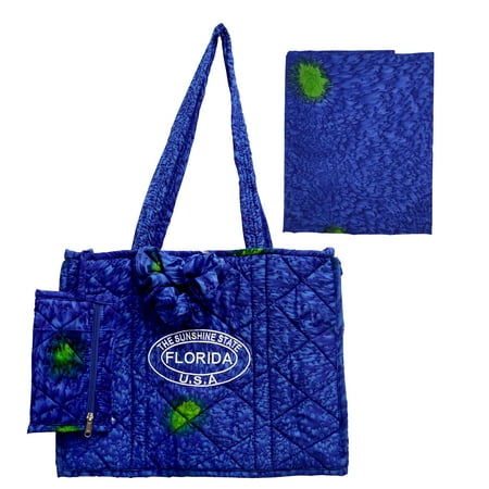 HAPPY BAY Women s Summer Water Resistant Pool Tote Bag with Matching Beachwear Holiday Sarong Wrap One Size Ethnic Blue