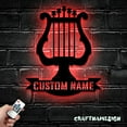 thumbnail image 2 of Craftnamesign Custom Harp Musical Metal Wall Art LED Light, Personalized Lyre Player Name Sign, 2 of 5