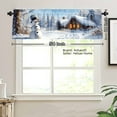 thumbnail image 3 of AshasdS Winter Snowman Cabin Scene Polyester Window Valance Curtain for Home Kitchen Living Room Bedroom Bathroom Decor 54x18 inch, 3 of 5