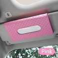 thumbnail image 1 of Soporte para pañuelos para coche, soporte para máscara de tela para coche, con bolsa sin pañuelos, universal, de piel sintética, color rosa, para visera de coche, cajas de almacenamiento de papel de seda, clip para colgar pañuelos, soporte para servilletas/máscaras para coche RV Sailing Electrónica, 1 of 5