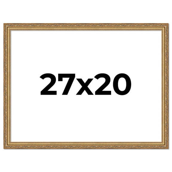27x20 Frame Gold Solid Wood Picture Frame Width 1.25 Inches | Interior Frame Depth 0.375 Inches |