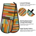 thumbnail image 2 of Yayeee Double Oven Mitt Kitchen Heat Resistant Baking 35" x7" Quilted Cotton Glove, Retro Abstract Pattern, 2 of 6