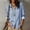 Blue, variant on Womens Striped Button Down 3/4 Sleeve Shirt Collared Casual Loose Fit Blouse with Roll Tab Sleeves and Chest Pocket Yellow XS