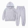 thumbnail image 2 of Gibobby Toddler Boy Clothes Fall Winter Outfits Back to School Outfit Long Sleeve Patchwork Sweatshirt Pants Set For 2T 3T 4T 5T 6T 7T Boys(2-3 Years,Grey), 2 of 4