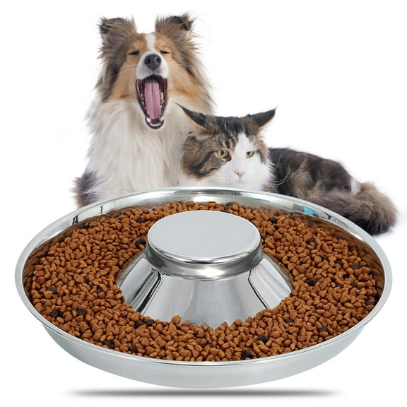 Rirool Stainless Steel Puppy Weaning Bowl Set - Pet Whelping Dishes for Litters, Small Dog Food Water Saucer - L, 13.4 In