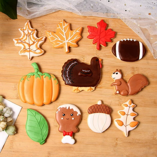 CPDD 11 Piece Large Fall Thanksgiving Cookie Cutter Set with