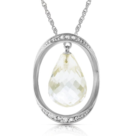 Galaxy Gold 14K Solid Gold 11.6 Carat Natural Diamond Pendant Necklace for Women - White Gold Fine Jewelry