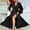 Black, variant on Women Bath Robe Lounge Mesh Sequin Full Length Belted Ruffle Hem Sleepwear for Summer