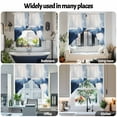thumbnail image 6 of Abstract Paint Texture Swag Curtain Valance for Windows, White Blue Gray Stitching Window Treatments Short Swag Topper for Kitchen Windows Bathroom Bedroom, 36"x63", 6 of 8
