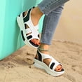 thumbnail image 6 of Women's Sandals Wedge Breathable Open Toe Summer Women's Trendy Solid Color Ankle Strap Women Footwear Women's Fashionable Casual Versatile Summer Fashion Beach Shoes White 6, 6 of 9