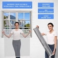 thumbnail image 4 of Adjustable DIY Magnetic Fly Screen Window Max 50x 100 cm with Full Frame Magnetic Strip Easy Installation Fits Any Size Smaller Insect Mesh Mosquito Net for Windows (White Frame Gray Net), 4 of 6