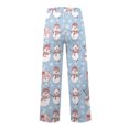 thumbnail image 5 of Women's Fashion Casual Loose Printed Wide-Leg Sports Pants with Christmas Print, Comfortable Home and Outdoor Wear, Elastic Waist with Drawstring for Easy Fit, Sky Blue, S, 5 of 7