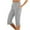 Gray, variant on Capris Pants For Women Casual Summer Straight Wide Leg Loose Drawstring Elastic Waist Trouser Gray