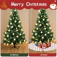 thumbnail image 4 of 36 Inch Christmas Tree Skirt – Velvet Plush Tree Mat, Soft Thickened Polyester with Red Ties, Single-Sided Printing, Available in 30in/36in/48in, Perfect for Holiday Xmas Tree Decoration, 4 of 7